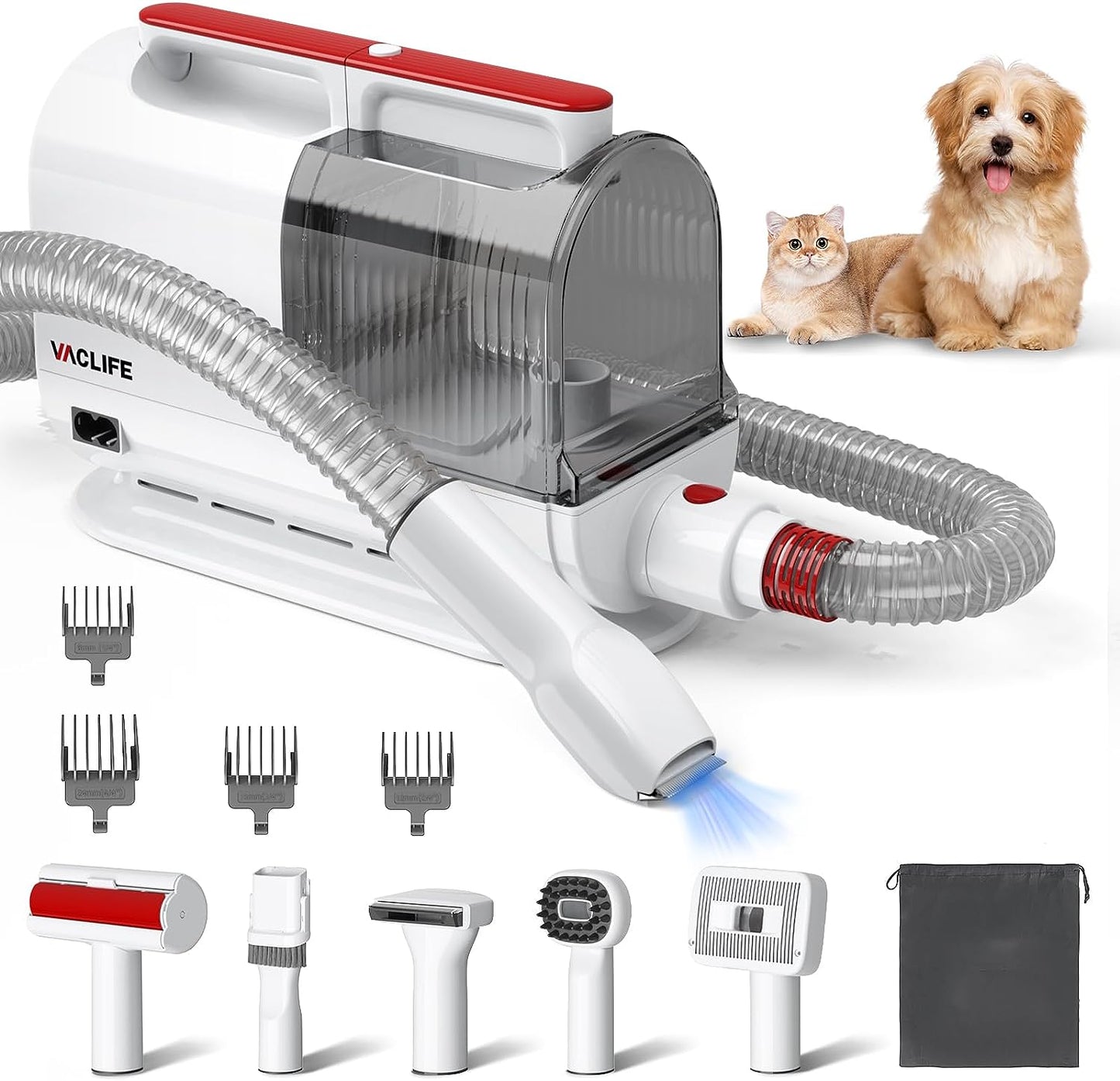Pet Hair Vacuum and Dog Grooming Kit-2