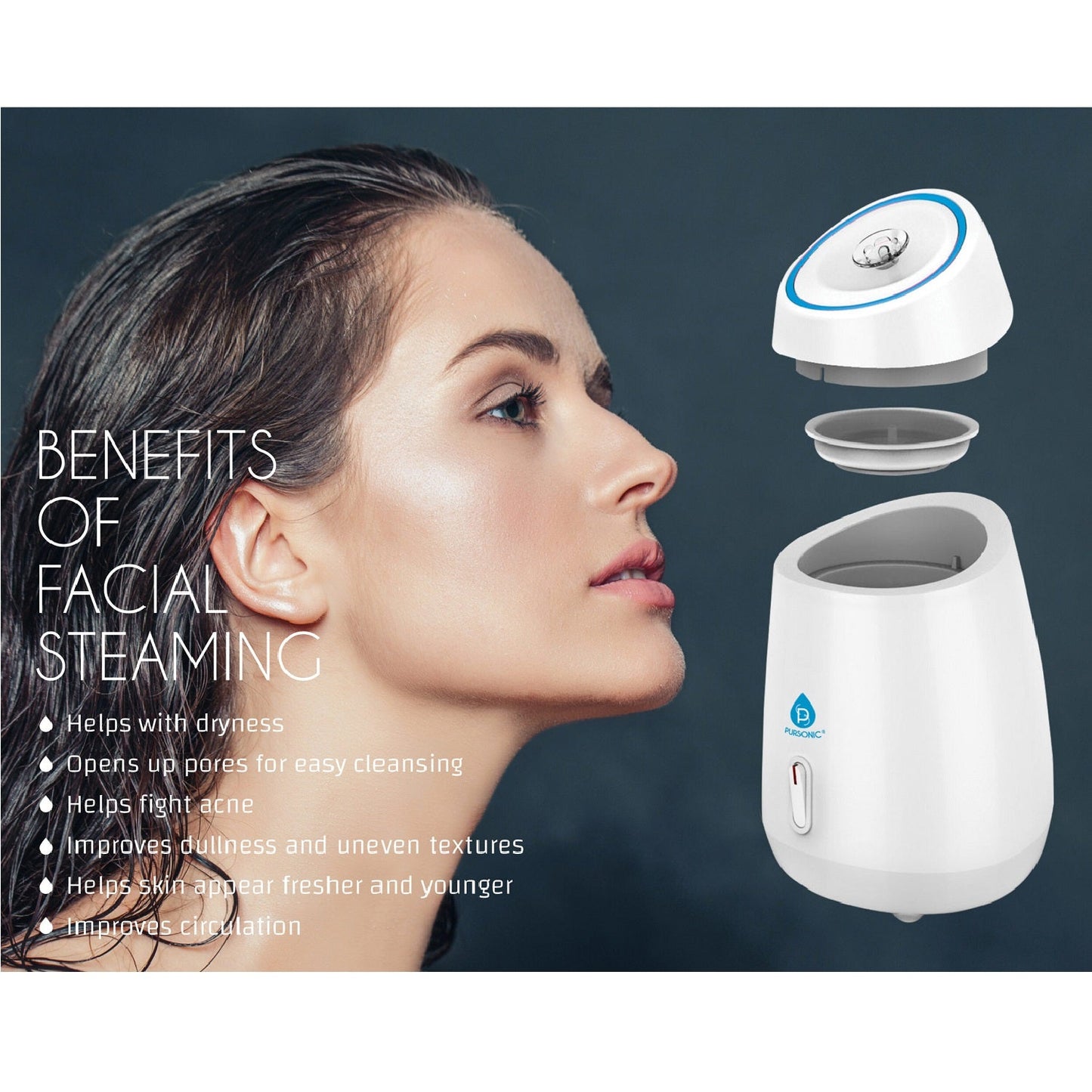 Pursonic Facial Steamer Hot Mist Moisturizing Spa-3